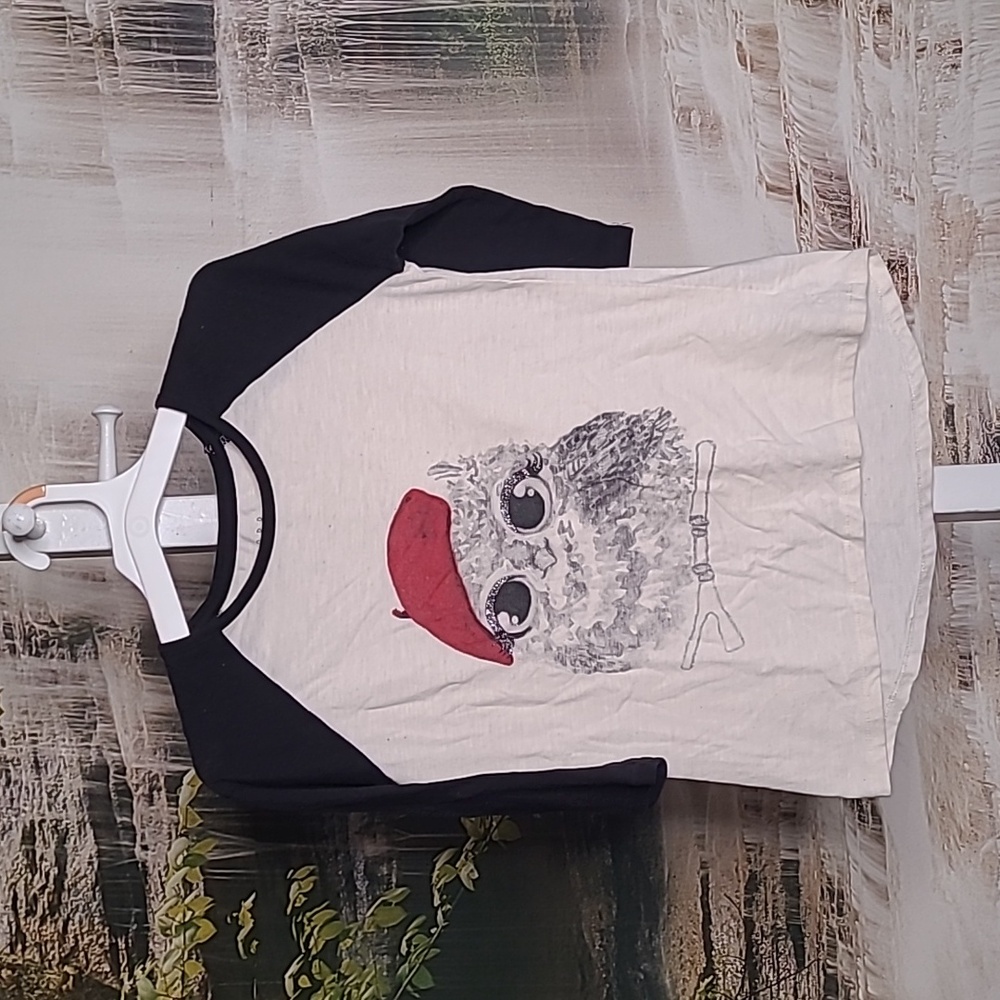 CRB Girls XL 16 preppy owl beret Tshirt